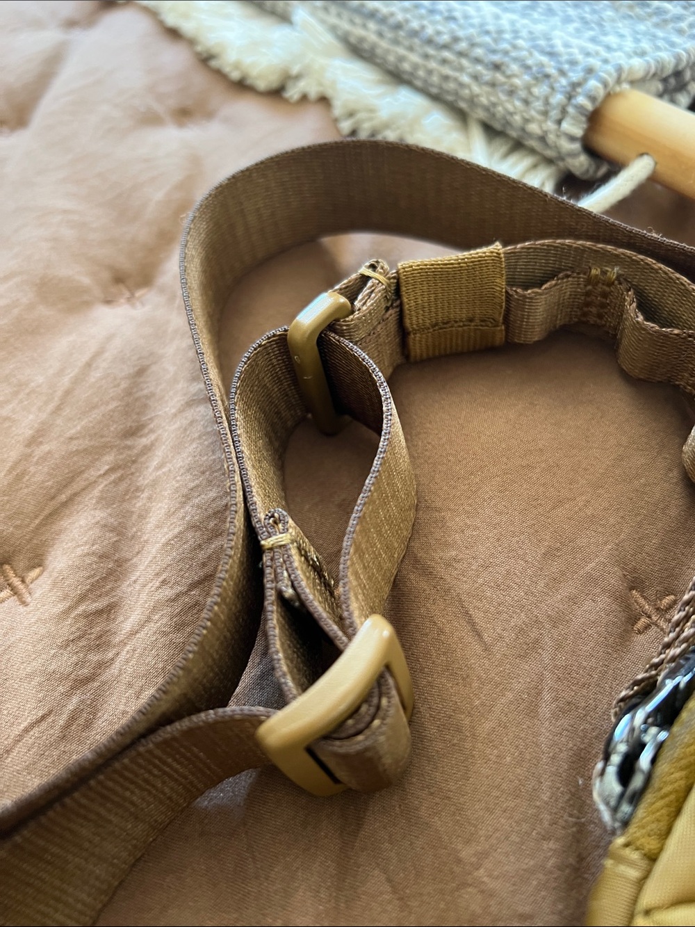 lululemon athletica deep brown Mustard Yellow Crossbody Bag - Picture 4 of 6